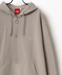 Dickies/ディッキーズ ビッグシルエット ワンポイント ミニロゴワッペン ハーフジップ スウェット パーカー