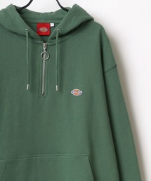 Dickies/ディッキーズ ビッグシルエット ワンポイント ミニロゴワッペン ハーフジップ スウェット パーカー