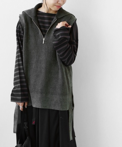 JOURNAL STANDARD relume（ジャーナルスタンダード　レリューム）の「製品染めジップベスト◆（ベスト・レディース・グレー/キャメル・FREE）」の6枚目の写真