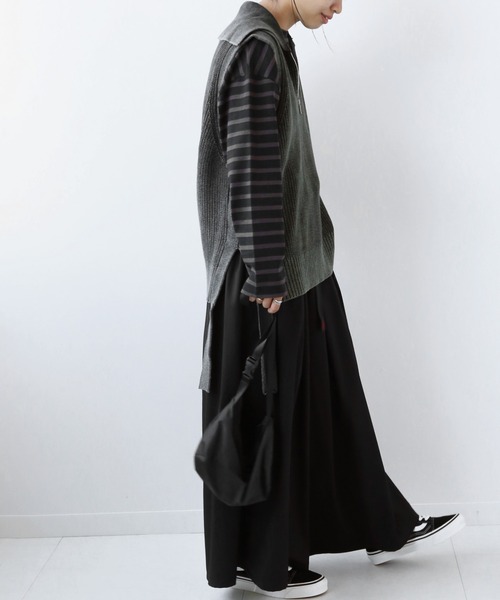 JOURNAL STANDARD relume（ジャーナルスタンダード　レリューム）の「製品染めジップベスト◆（ベスト・レディース・グレー/キャメル・FREE）」の4枚目の写真