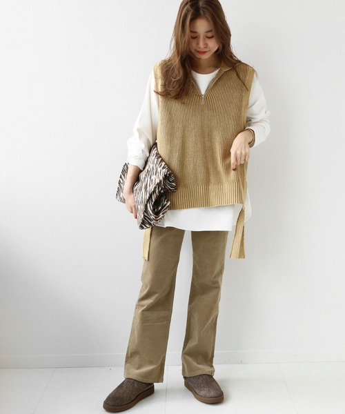 JOURNAL STANDARD relume（ジャーナルスタンダード　レリューム）の「製品染めジップベスト◆（ベスト・レディース・グレー/キャメル・FREE）」の10枚目の写真