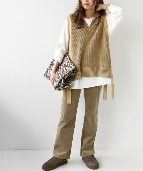 JOURNAL STANDARD relume（ジャーナルスタンダード　レリューム）の「製品染めジップベスト◆（ベスト・レディース・グレー/キャメル・FREE）」の9枚目の写真