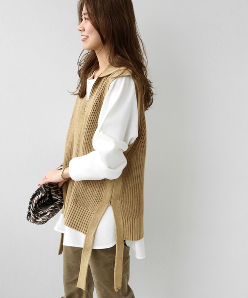 JOURNAL STANDARD relume（ジャーナルスタンダード　レリューム）の「製品染めジップベスト◆（ベスト・レディース・グレー/キャメル・FREE）」の16枚目の写真