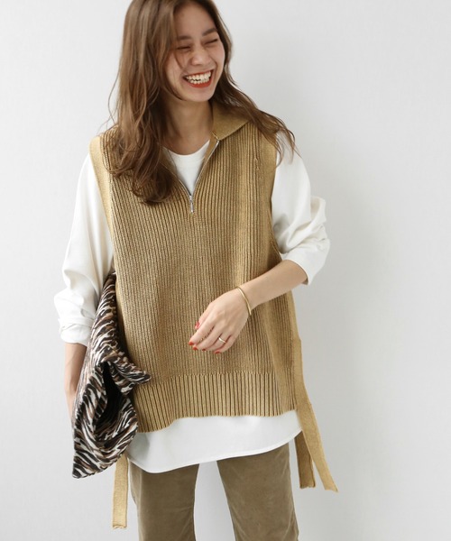 JOURNAL STANDARD relume（ジャーナルスタンダード　レリューム）の「製品染めジップベスト◆（ベスト・レディース・グレー/キャメル・FREE）」の14枚目の写真