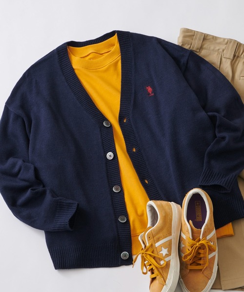 U.S. POLO ASSN.（ユーエスポロアッスン）の「U.S. POLO ASSN. / ユーエスポロアッスン 別注 ロゴ刺繍 オーバーサイズ ボリュームニットカーディガン（カーディガン/ボレロ・メンズ・ブラック/ネイビー/グレー/カーキ/グリーン/ダークグレー/モカ/ワイン/グレイッシュベージュ/グレイッシュブルー/アイボリー/イエロー/ダークグリーン/チャコールグレー/ダークネイビー・M/L）」の11枚目の写真