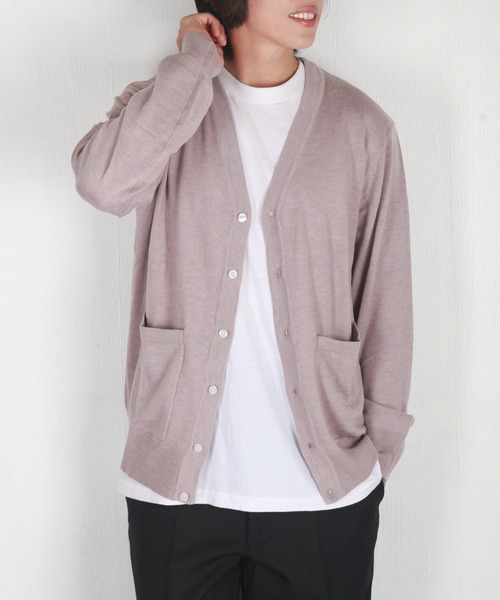 WESTSEA(ウエストシー)の「WEB限定 シープカシミヤタッチ Vネックニットカーディガン(カーディガン/ボレロ・メンズ・ブラック/ネイビー/グレー/ブラウン系その他/ライラック/ワイン/グレイッシュベージュ/チャコール・S/M/L/XL)」の7枚目の写真