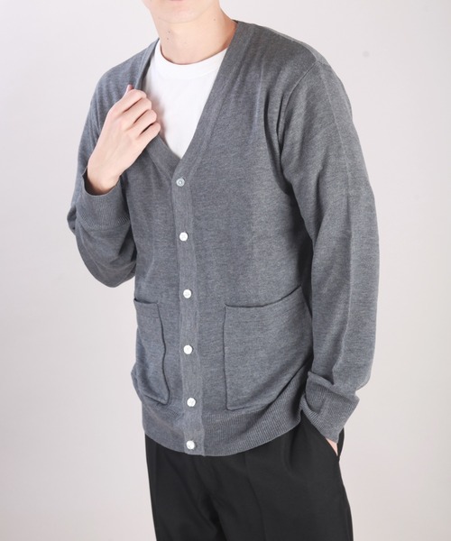 WESTSEA(ウエストシー)の「WEB限定 シープカシミヤタッチ Vネックニットカーディガン(カーディガン/ボレロ・メンズ・ブラック/ネイビー/グレー/ブラウン系その他/ライラック/ワイン/グレイッシュベージュ/チャコール・S/M/L/XL)」の3枚目の写真