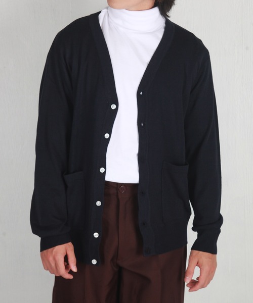 WESTSEA(ウエストシー)の「WEB限定 シープカシミヤタッチ Vネックニットカーディガン(カーディガン/ボレロ・メンズ・ブラック/ネイビー/グレー/ブラウン系その他/ライラック/ワイン/グレイッシュベージュ/チャコール・S/M/L/XL)」の15枚目の写真