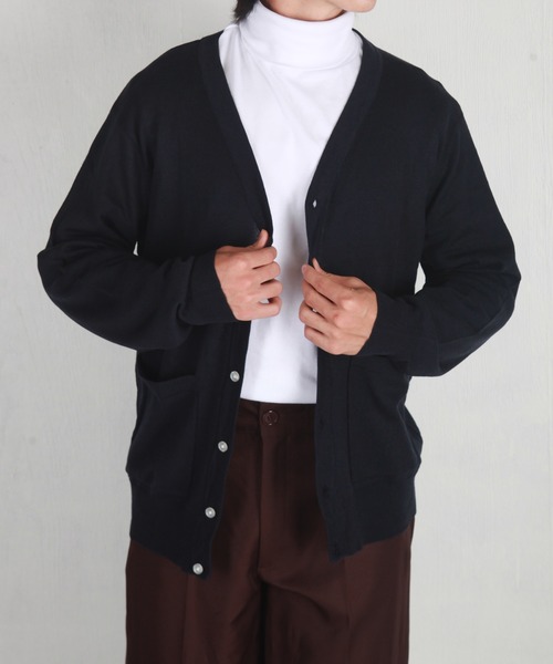 WESTSEA(ウエストシー)の「WEB限定 シープカシミヤタッチ Vネックニットカーディガン(カーディガン/ボレロ・メンズ・ブラック/ネイビー/グレー/ブラウン系その他/ライラック/ワイン/グレイッシュベージュ/チャコール・S/M/L/XL)」の14枚目の写真