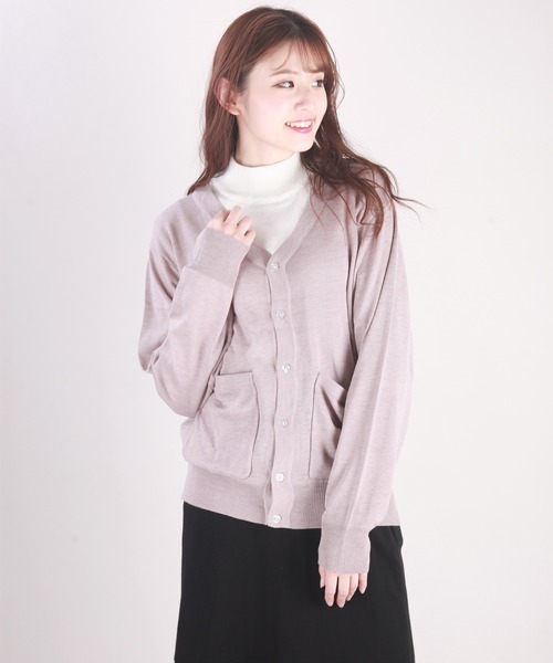 WESTSEA(ウエストシー)の「WEB限定 シープカシミヤタッチ Vネックニットカーディガン(カーディガン/ボレロ・メンズ・ブラック/ネイビー/グレー/ブラウン系その他/ライラック/ワイン/グレイッシュベージュ/チャコール・S/M/L/XL)」の18枚目の写真