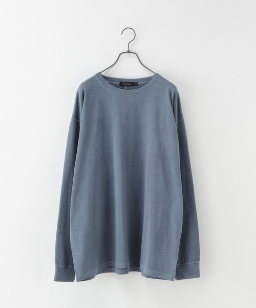 RAGEBLUE（レイジブルー）の「ピグメント/ビッグシルエットロンＴ/214696（Tシャツ/カットソー・メンズ・ベージュ/ブルー/その他19/オフホワイト・MEDIUM/LARGE）」の3枚目の写真