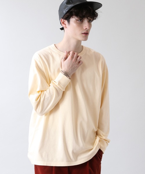 RAGEBLUE（レイジブルー）の「ピグメント/ビッグシルエットロンＴ/214696（Tシャツ/カットソー・メンズ・ベージュ/ブルー/その他19/オフホワイト・MEDIUM/LARGE）」の5枚目の写真