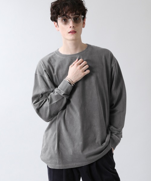 RAGEBLUE（レイジブルー）の「ピグメント/ビッグシルエットロンＴ/214696（Tシャツ/カットソー・メンズ・ベージュ/ブルー/その他19/オフホワイト・MEDIUM/LARGE）」の6枚目の写真