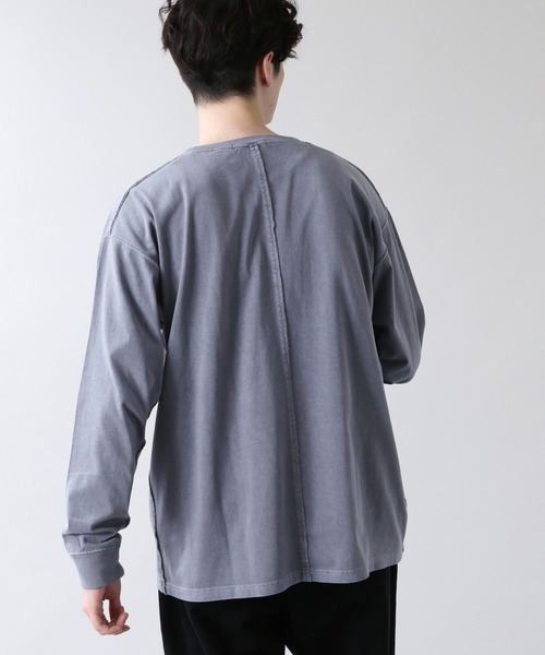 RAGEBLUE（レイジブルー）の「ピグメント/ビッグシルエットロンＴ/214696（Tシャツ/カットソー・メンズ・ベージュ/ブルー/その他19/オフホワイト・MEDIUM/LARGE）」の9枚目の写真