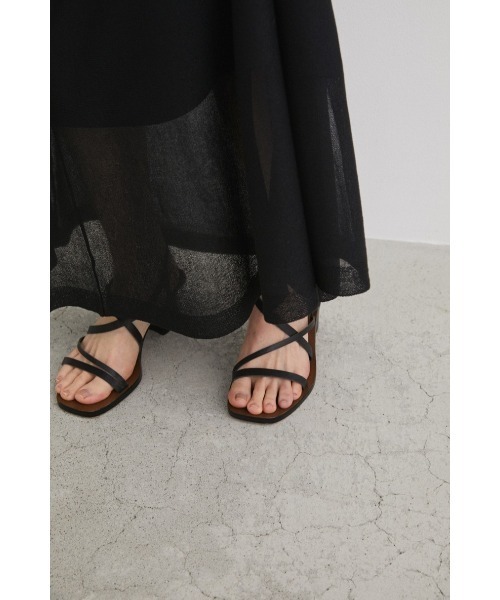 STYLEMIXER（スタイルミキサー）の「アシンメトリーストリングサンダル（サンダル・レディース・ブラック/キャメル・SMALL/LARGE）」の3枚目の写真