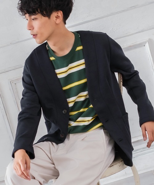 improves(インプローブス)の「T/C ポンチ 3B ノーカラージャケット セットアップ対応(テーラードジャケット・メンズ・ネイビー/チャコール/ブラック・MEDIUM/X-LARGE/LARGE)」の3枚目の写真