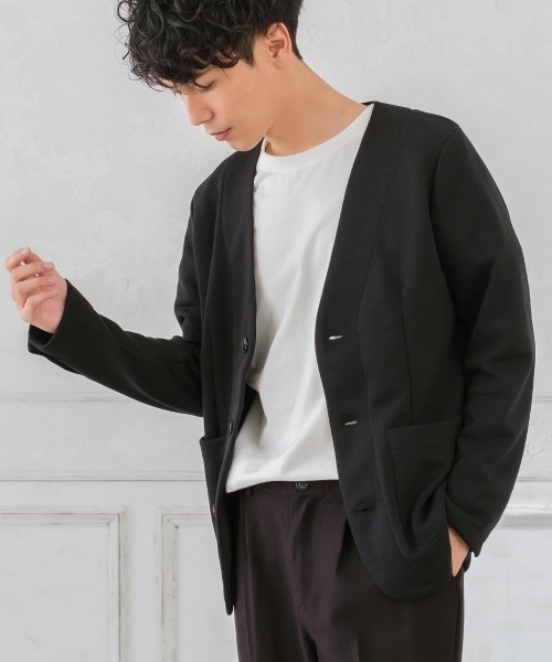 improves(インプローブス)の「T/C ポンチ 3B ノーカラージャケット セットアップ対応(テーラードジャケット・メンズ・ネイビー/チャコール/ブラック・MEDIUM/X-LARGE/LARGE)」の1枚目の写真