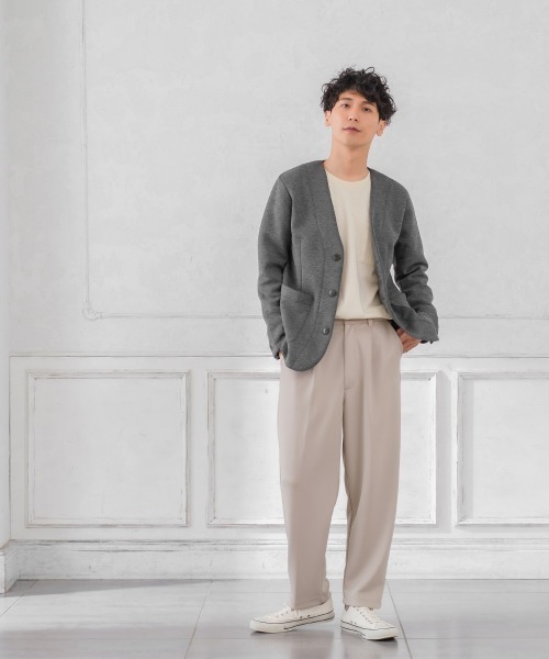 improves(インプローブス)の「T/C ポンチ 3B ノーカラージャケット セットアップ対応(テーラードジャケット・メンズ・ネイビー/チャコール/ブラック・MEDIUM/X-LARGE/LARGE)」の9枚目の写真