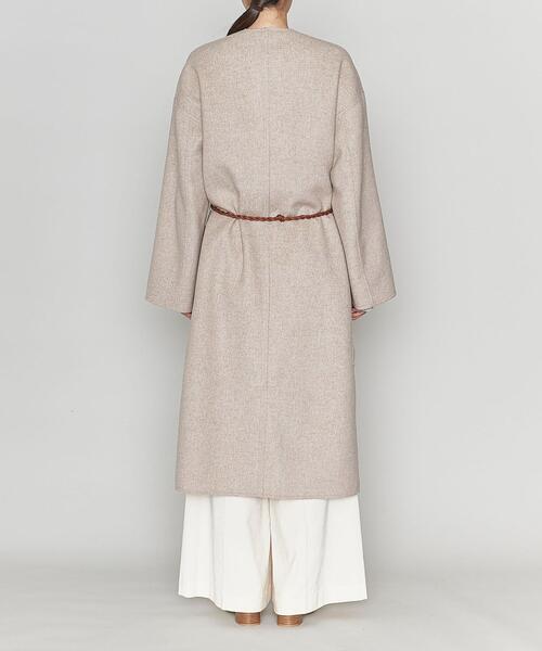 ASTRAET（アストラット）の「＜ASTRAET（アストラット）＞W/N/PE ガウン リバーコート†（ノーカラーコート・レディース・ベージュ・1/0）」の4枚目の写真