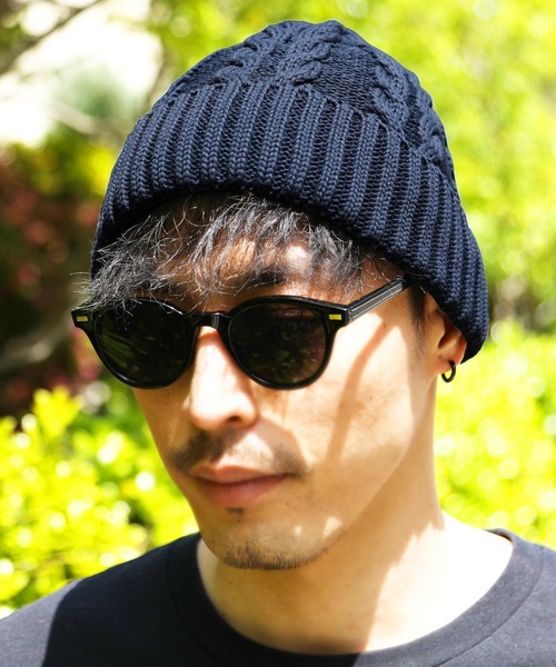 jiggys shop（ジギーズショップ）の「コットンニット ケーブル柄ニットワッチキャップ（ニットキャップ/ビーニー・メンズ・マスタード/レッド/ピンク/ホワイト/ブラック/ベージュ/ブルー/ネイビー・FREE）」の4枚目の写真