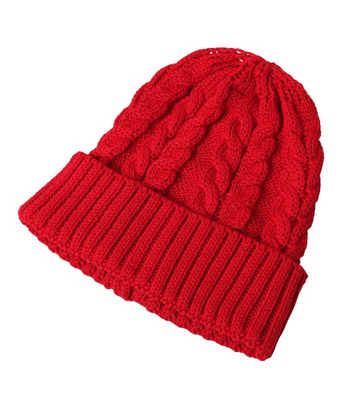 jiggys shop（ジギーズショップ）の「コットンニット ケーブル柄ニットワッチキャップ（ニットキャップ/ビーニー・メンズ・マスタード/レッド/ピンク/ホワイト/ブラック/ベージュ/ブルー/ネイビー・FREE）」の22枚目の写真