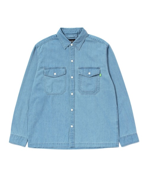 HUF（ハフ）の「GATHERING DENIM SHIRT / HUF デニムシャツ プリント