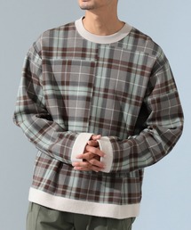 B:MING by BEAMS | B:MING by BEAMS / チェックプリント クルーネック スウェットシャツ(スウェット)