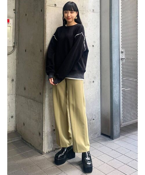 EMODA（エモダ）の「タンクワイドルーズパンツ（その他パンツ・レディース・ブラック/グレー/イエロー/オレンジ/グリーン・FREE）」の14枚目の写真