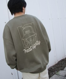 【ZIP FIVE】【肉厚】 ビッグシルエットバックプリントクルースウェット