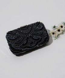 2way ビーズ刺繍ボックスクラッチバッグ