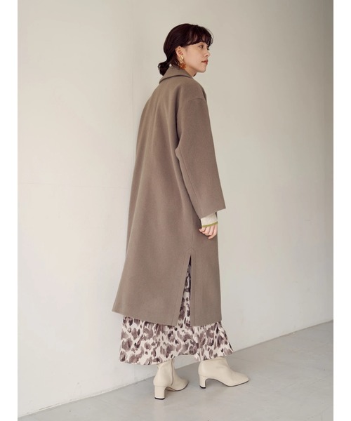 YECCA VECCA（イェッカヴェッカ）の「P.スリットデザインダブルコート＊（チェスターコート・レディース・ブルー/モカ/ライトベージュ/ライム/ブラック・FREE）」の18枚目の写真