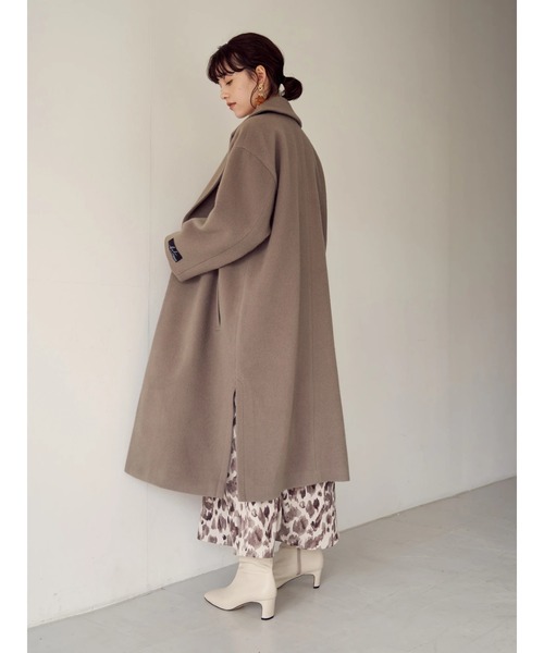 YECCA VECCA（イェッカヴェッカ）の「P.スリットデザインダブルコート＊（チェスターコート・レディース・ブルー/モカ/ライトベージュ/ライム/ブラック・FREE）」の15枚目の写真