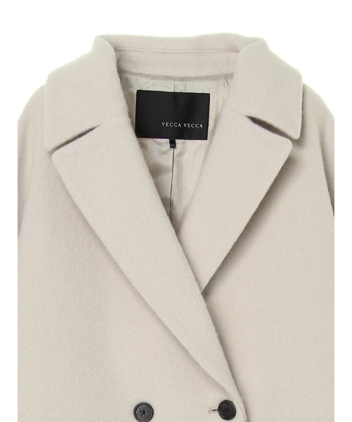 YECCA VECCA（イェッカヴェッカ）の「P.スリットデザインダブルコート＊（チェスターコート・レディース・ブルー/モカ/ライトベージュ/ライム/ブラック・FREE）」の16枚目の写真