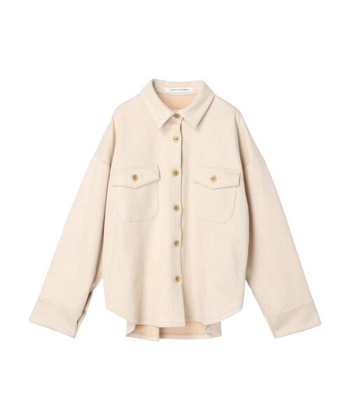 GARAGE OF GOOD CLOTHING（ガレージオブグッドクロージング）の「スエードシャツジャケット＊＊（ブルゾン・レディース・ブラウン/アイボリー・FREE）」の2枚目の写真