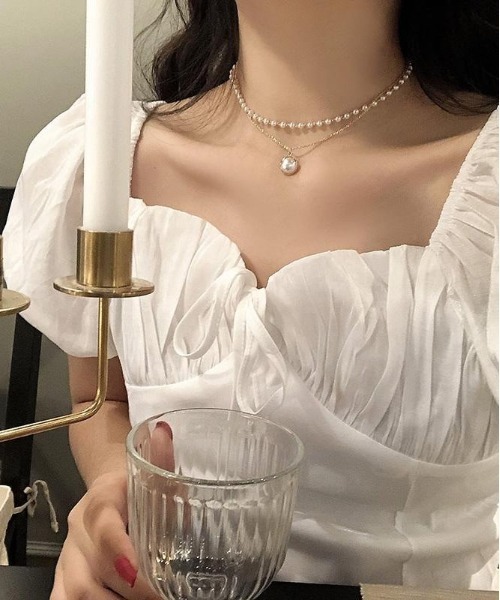 SONA(ソナ)の「SONYUNARA パール2連ネックレス(ネックレス・レディース・シルバー/ゴールド・FREE)」の6枚目の写真