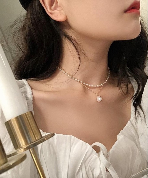 SONA(ソナ)の「SONYUNARA パール2連ネックレス(ネックレス・レディース・シルバー/ゴールド・FREE)」の5枚目の写真