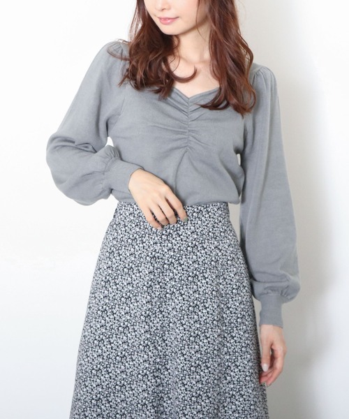 archives(アルシーヴ)の「【web限定item】フロントギャザーニットプルオーバー(ニット/セーター・レディース・ピンクベージュ/グレー/オフホワイト/ブラウン・MEDIUM)」の16枚目の写真