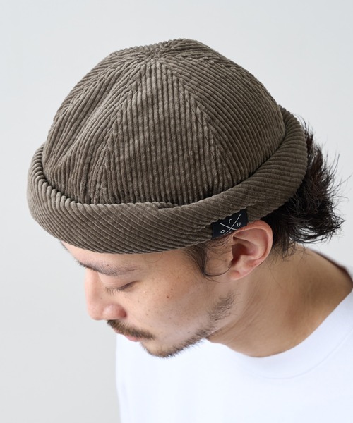 CIAOPANIC TYPY(チャオパニックティピー)の「【Roue / ルー】コーデュロイロールワッチ(ニットキャップ/ビーニー・メンズ・ブラック/グリーン・ONE SIZE)」の1枚目の写真