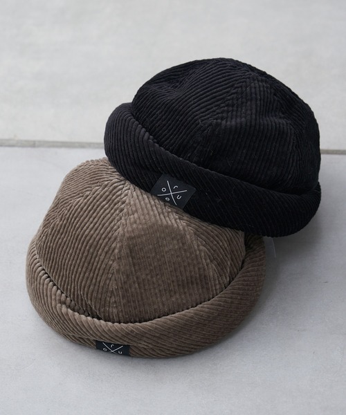 CIAOPANIC TYPY(チャオパニックティピー)の「【Roue / ルー】コーデュロイロールワッチ(ニットキャップ/ビーニー・メンズ・ブラック/グリーン・ONE SIZE)」の2枚目の写真