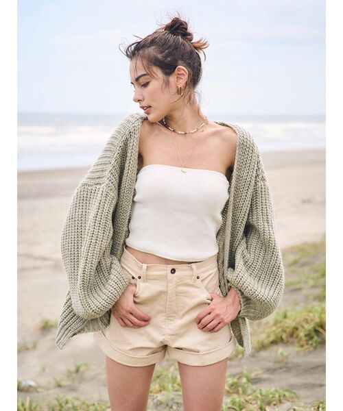 To the sea（トゥーザシー）の「モヘアライクシアーニットカーデ（カーディガン/ボレロ・レディース・アイボリー/グレー/グリーン系その他・FREE）」の16枚目の写真