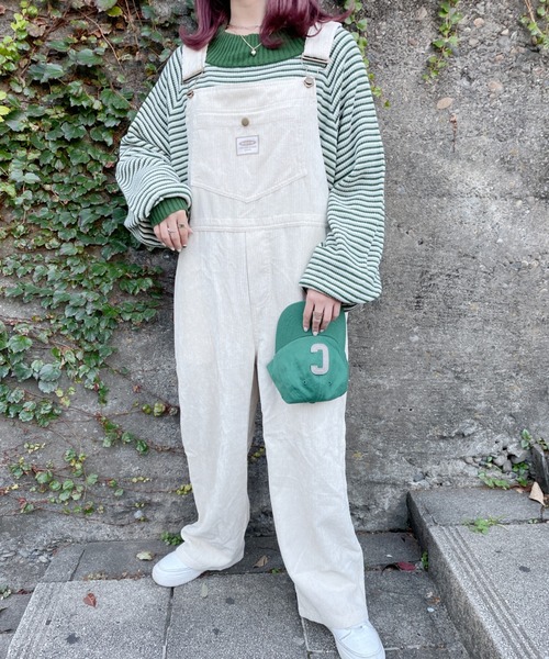 nemne store（ネンネストア）の「ワンコとかけっこするコーデュロイオーバーオール（サロペット/オーバーオール・レディース・アイボリー/グリーン/グレー/ブラウン・SMALL/MEDIUM）」の5枚目の写真
