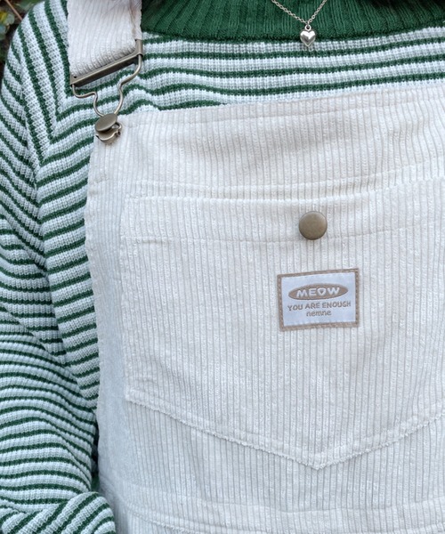nemne store（ネンネストア）の「ワンコとかけっこするコーデュロイオーバーオール（サロペット/オーバーオール・レディース・アイボリー/グリーン/グレー/ブラウン・SMALL/MEDIUM）」の8枚目の写真