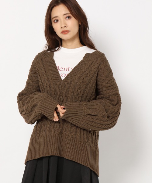 mysty woman(ミスティウーマン)の「刺繍プリントロンT 258223(Tシャツ/カットソー・レディース・ブラウン/オフホワイト/チャコール・FREE)」の8枚目の写真