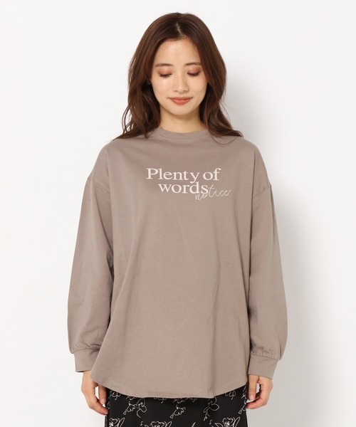 mysty woman(ミスティウーマン)の「刺繍プリントロンT 258223(Tシャツ/カットソー・レディース・ブラウン/オフホワイト/チャコール・FREE)」の10枚目の写真