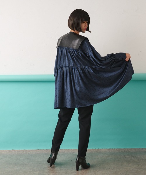 ear PAPILLONNER（イアパピヨネ）の「シープレザー付け襟（付け襟・レディース・ブラック/ダークグリーン・FREE）」の11枚目の写真