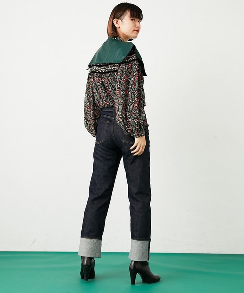 ear PAPILLONNER（イアパピヨネ）の「シープレザー付け襟（付け襟・レディース・ブラック/ダークグリーン・FREE）」の12枚目の写真