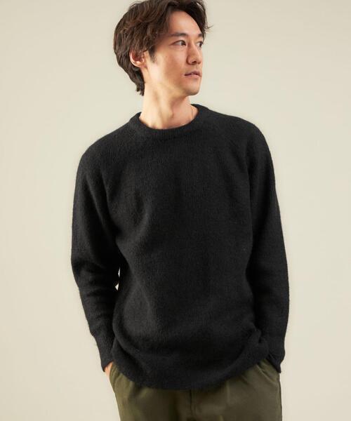 ebure ダークグリーン クルーネックニット ebure ダークグリーン クルーネックニット