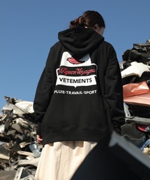 <Le Pigeon Voyageur>バックプリントフーディ スウェットパーカー