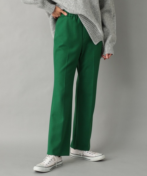 RIVE DROITE（リヴドロワ）の「《2サイズ展開》脚長効果も期待できる一着　ソフト両面起毛リラクシーパンツ（その他パンツ・レディース・グリーン/ネイビー・36/38）」の12枚目の写真