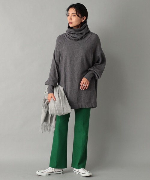 RIVE DROITE（リヴドロワ）の「《2サイズ展開》脚長効果も期待できる一着　ソフト両面起毛リラクシーパンツ（その他パンツ・レディース・グリーン/ネイビー・36/38）」の14枚目の写真